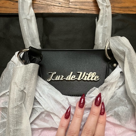 Lux de Ville Glittery Pink and Black Blast Off Tote - Picture 6 of 6